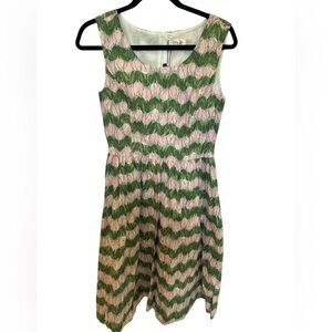 Tulip B Sleeveless Midi Dress in Pink & Green Tulip Print
